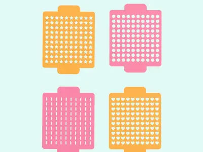 3D Sprinkles Stencil Set 4 Motifs Cookie Fondant Decoration 3D print model