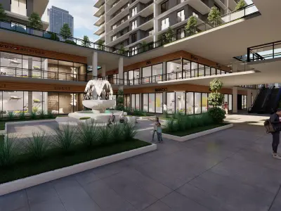  skyscraper and shopping mall 3D model