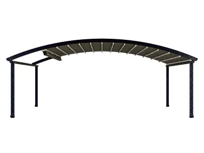 Motorized Pergola 4 damaged painted steel 3D model