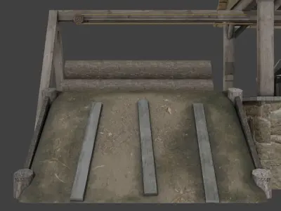 medieval sawmill 3D model