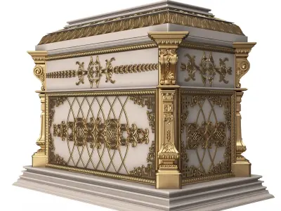 Chest 07 White Low-poly 3D model