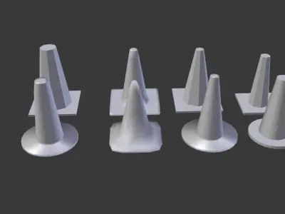 Low Poly Traffic Cone Pack Free low-poly 3D model