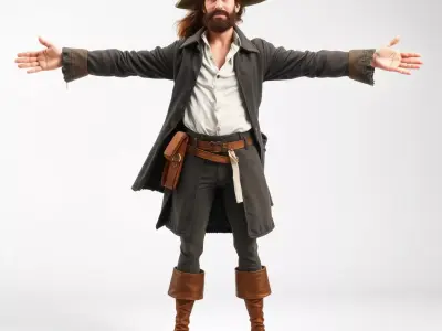 Dashing Pirate Character model pack Low-poly 3D model