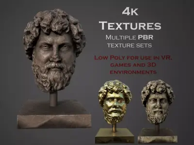 head of Lucius Aelius  Low-poly 3D model