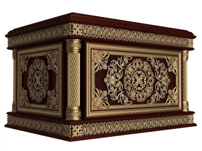 Chest 04 Red Low-poly 3D model