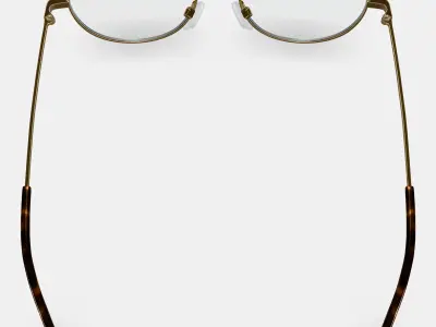 Satler Eyeglasses in Polished Gold 3D model