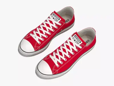 Chuck Taylor All Star Classic Low Top Red 3D model