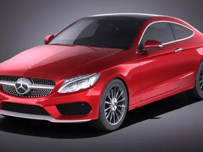 Mercedes-Benz C-class Coupe 2018 VRAY 3D model