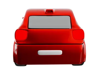 3d of a brandless generic eco-red car icon 3D model