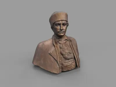 Male Bust Statue Low-poly 3D model