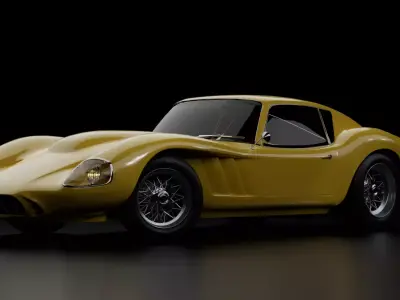 1960s GT coupe  Low-poly 3D model