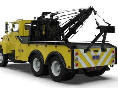L9000 Tandem Axle Tow Truck 3D Model with Holmes 850 Wrecker 3D model