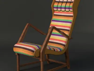 Rare Italian lounge chair 3D model