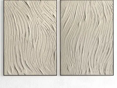 Plaster Two Photo Frame 252 Low-poly 3D model