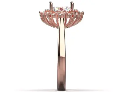Bridal rose Gold Diamond stl 3dm Ring jr00201 3D print model