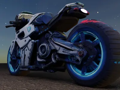 Voidrunner Sci-Fi Motorcycle 3D Model Low-poly 3D model