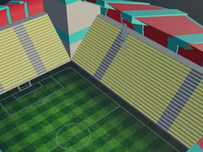 Football Stadium - Liverpool Low-poly 3D model