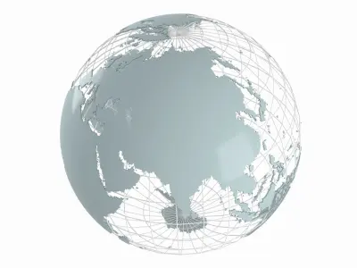 Globe News Skeleton Concrete Color 3D model