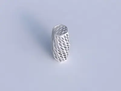 Vase twisted hexagon with bubble grid lattice 3D print model