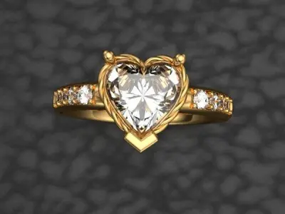 ANILLO CORAZON  Free 3D print model