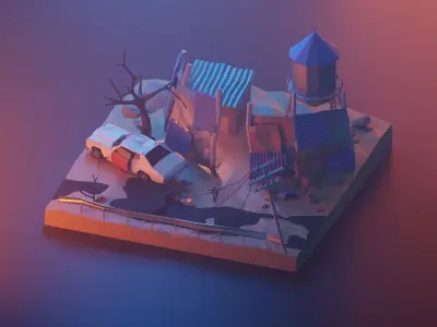 Cartoon Fallout 3D model