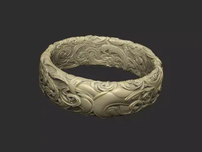 Pattern ring design bas relief royal princess king knight 3D print model