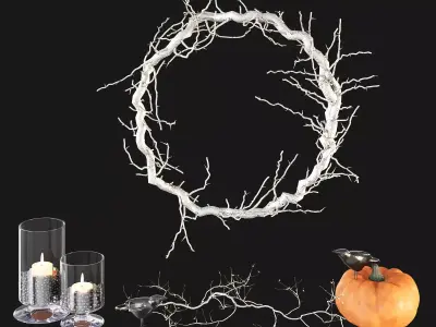 Halloween decor set 3D model