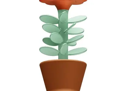 Cartoon Plant Flower Pot 3D model