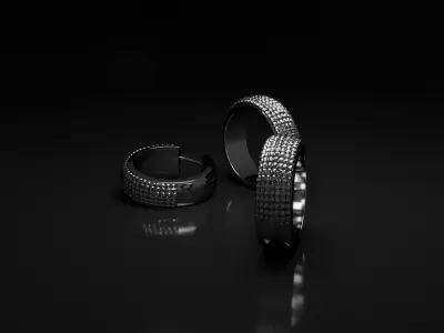 Jewelry two silver rings Low-poly 3D model