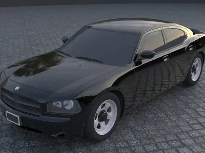 dodge charger  Low-poly 3D model