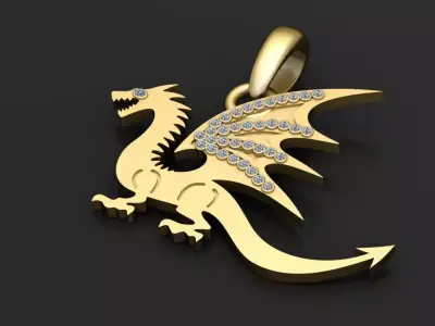 Dragon pendant 3D printable model  3D print model