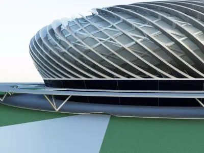 Stadium09 soccer stadium with circular shape 3D model