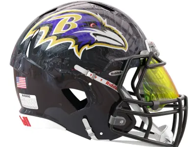 Riddell speed helmet baltimore ravens 3D model