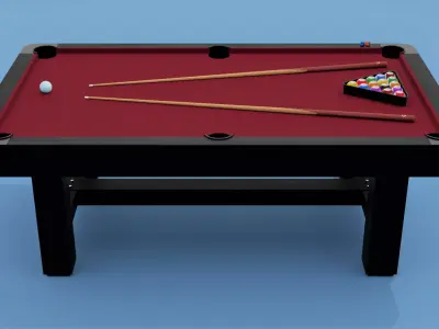 Classic Burgundy Pool Table 3D model