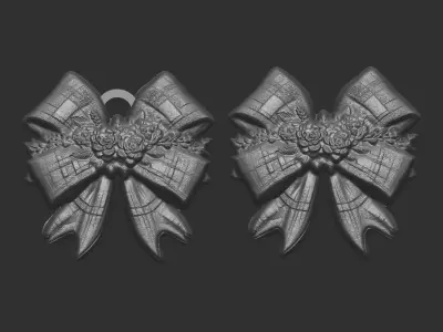 ribbon bow flower decor  3D print model