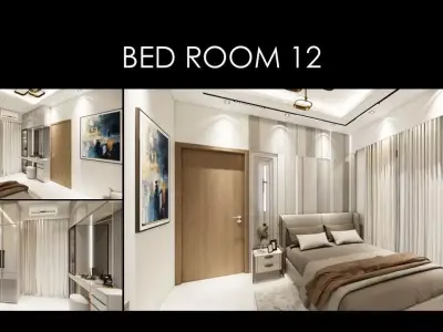 BEDROOM INTERIOR 12 Low-poly 3D model