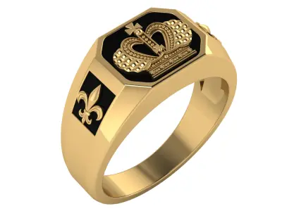 Crown Ring Size 54 3D print model
