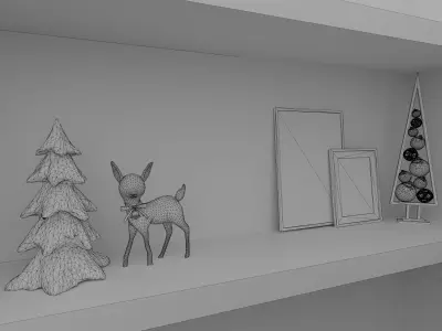 Christmas Home Set Blender Scenes 3D model
