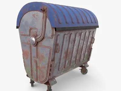 Dumpster v6 weathered Low-poly 3D model