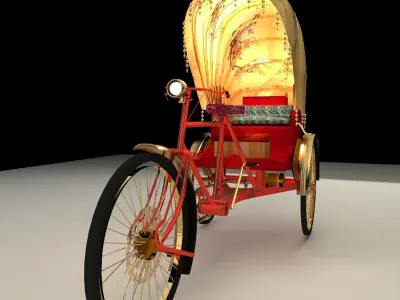 Chinese rickshaw 3D model