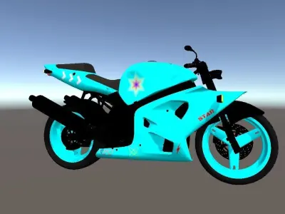 Simple 3D Race Bike Low-poly 3D model