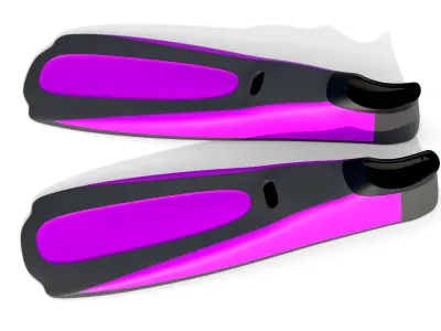 Dive Flippers Pink Low-poly 3D model
