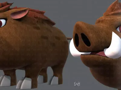 Boar V02 Low-poly 3D model
