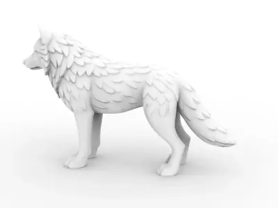 Wolf Sculpted 3D Printable 3D print model