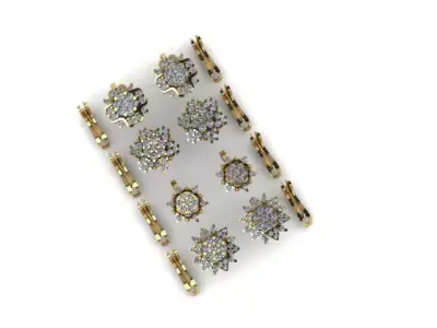 Stylish Earring for diamonds 3D print model