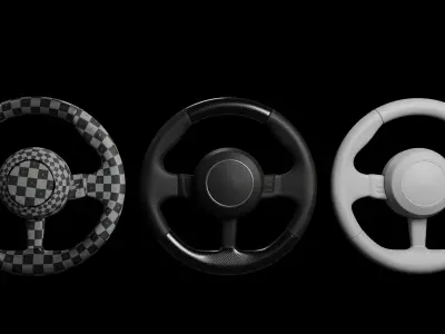 Steering Wheel 4K Low-poly 3D model