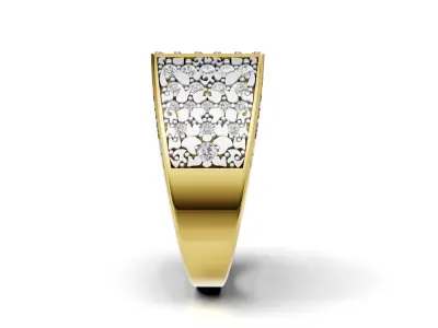 Luxurious Gold and Diamond Men s Statement Ring  Free 3D print model