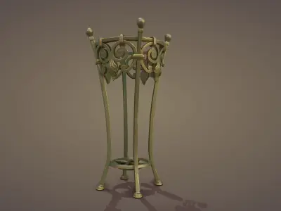 Wrought Iron Plant Stand Low-poly 3D model