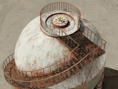 Sphere tank Low-poly 3D model