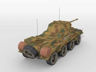 Historical WW2 armored car Low-poly 3D model